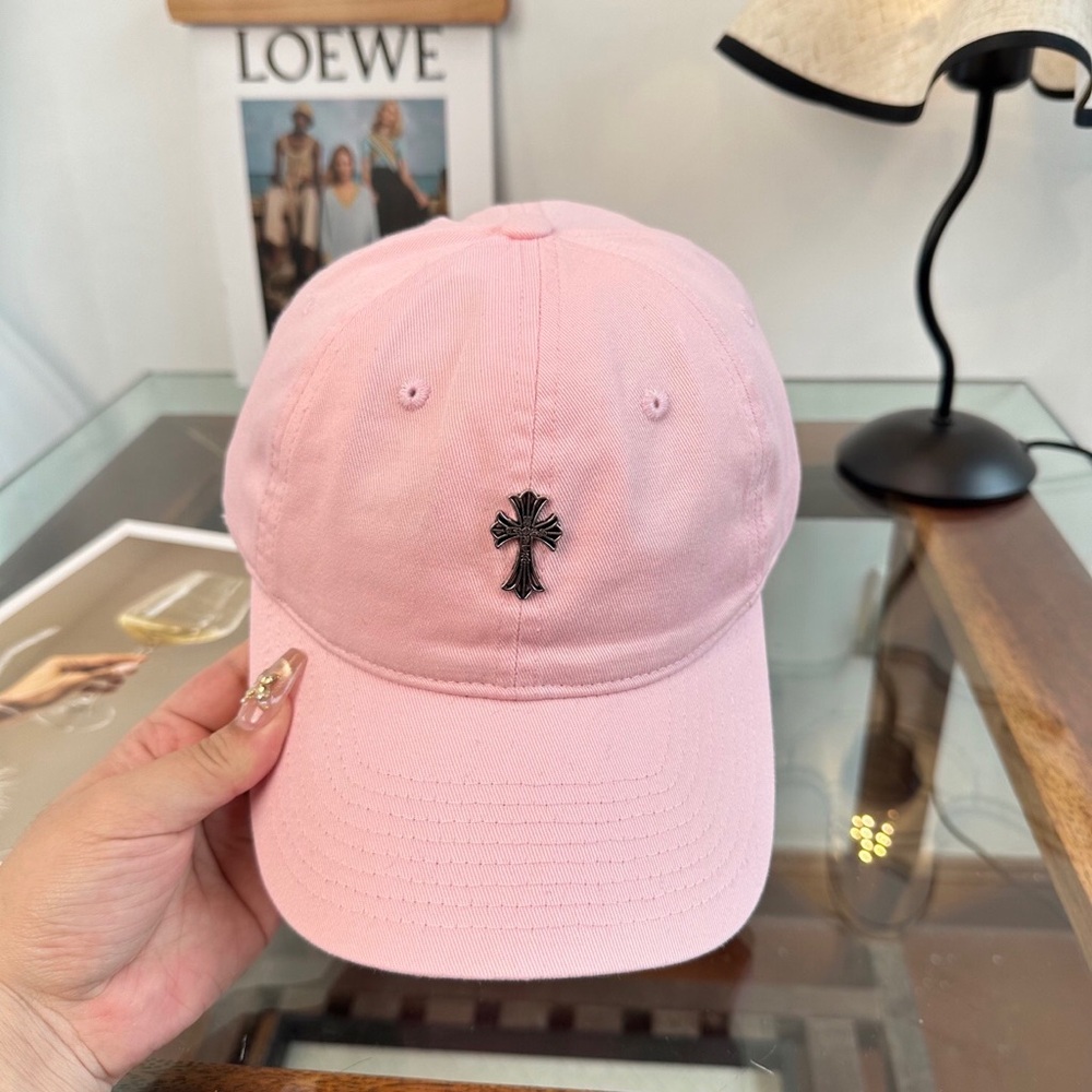 Chrome Hearts Pink Cross Baseball Cap